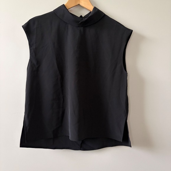 Commense Tops - Commense Black High Neck Sleeveless Blouse Side Slit Top Small OA230206013